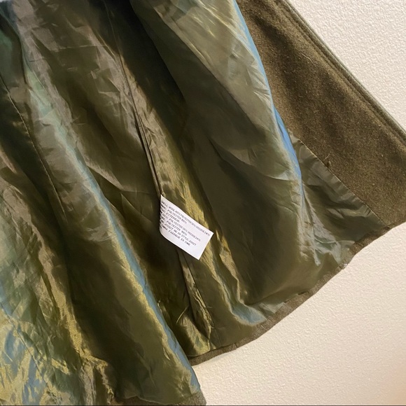 Tulle / Anthropologie Trench Coat Army Green Belted Waist Sz S - Picture 6 of 9